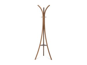 three legged timber coat and hat stand