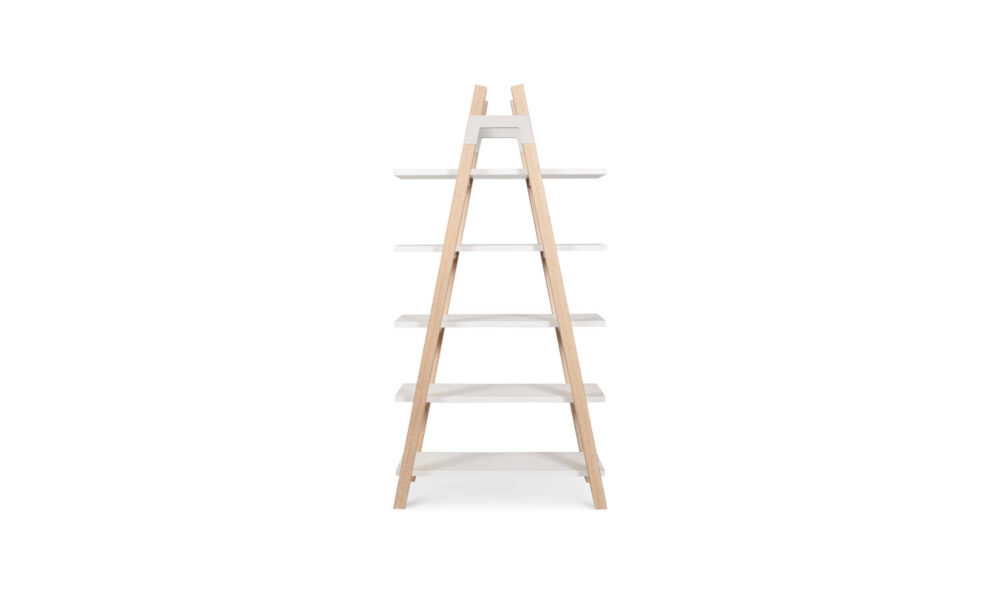 ladder bookcase in timber and melamine